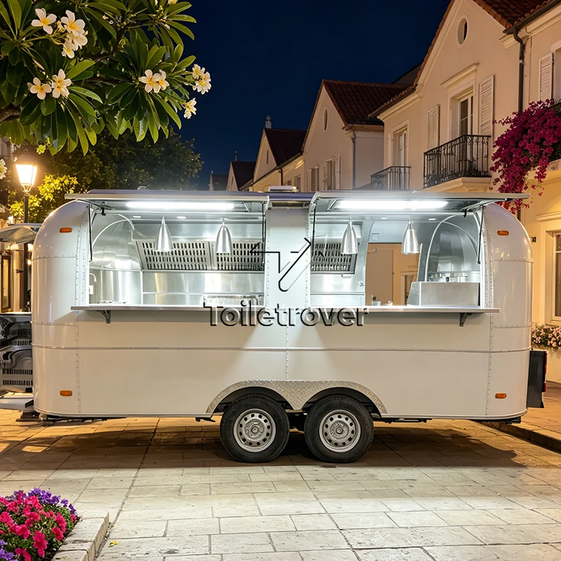 Commercial New York Food Truck Waffle Crepe Food Trailer Cart Dessert Pancake Donut Mobile Food Trailer Fully Equipped for Sale