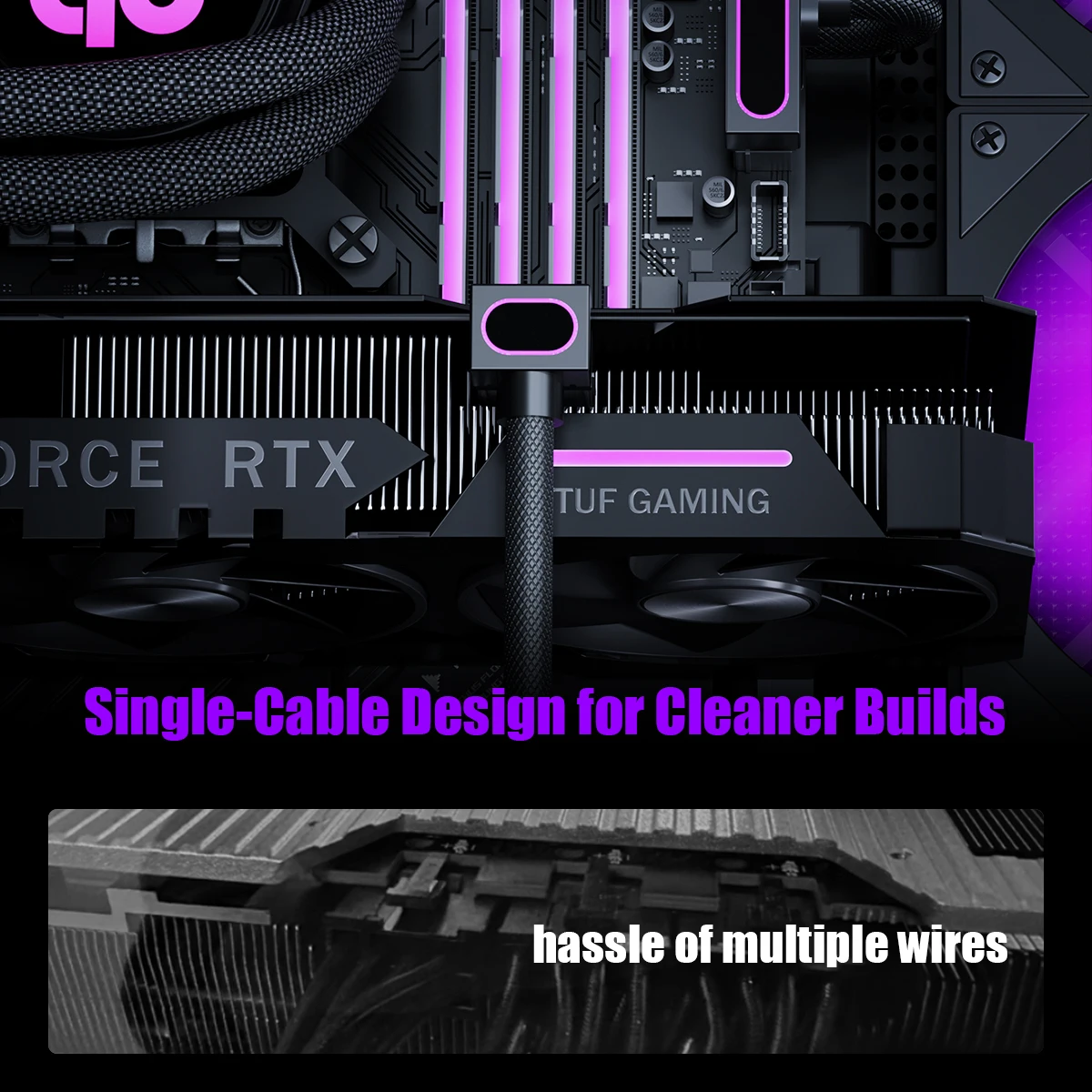 aijs-gpu8pin-グラフィックスカード延長ケーブル、18awg-90-°-直角設計、argb-5v-3ピン-オス-メス-コネクタケーブル