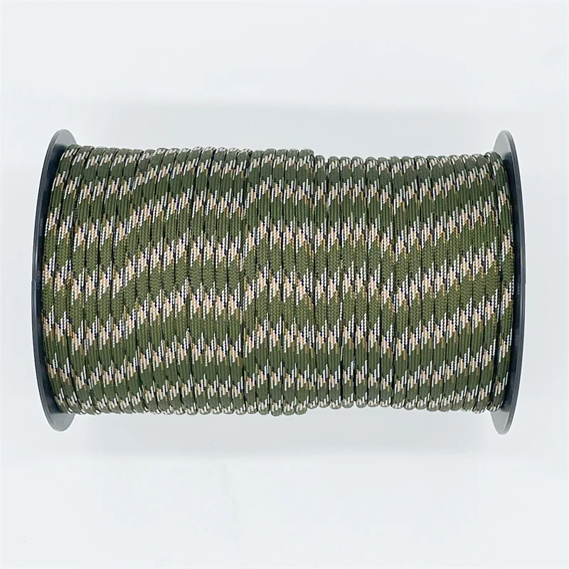 100M 550 Military Standard 7-Core Paracord Rope 4mm Outdoor Camouflage Parachute Cord Survival Umbrella Tent Lanyard Strap