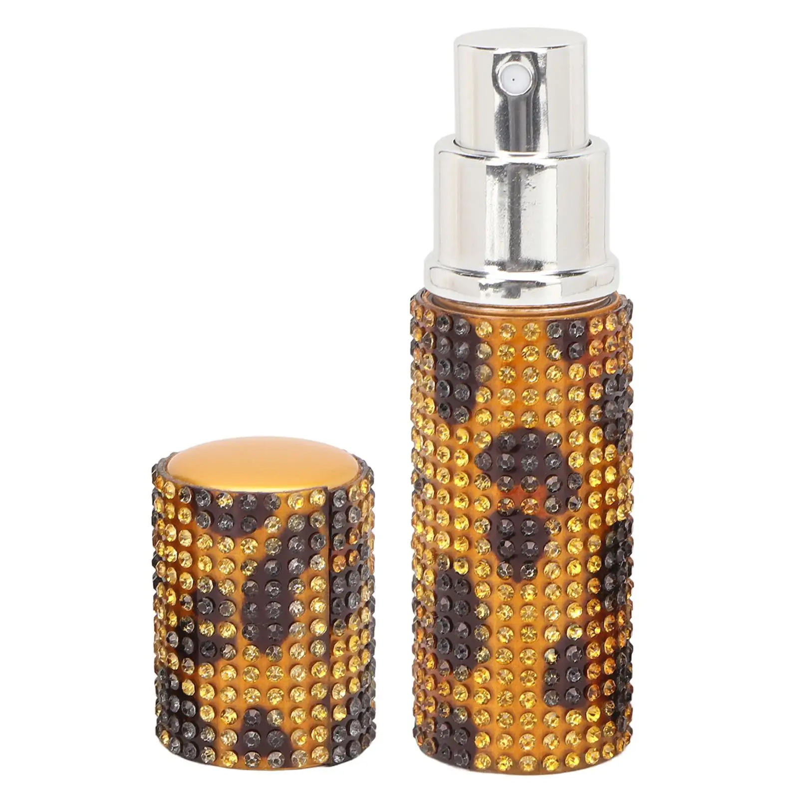 Nachfüllbare Parfüm zerstäuber flasche mit Strass dekor-Leoparden muster, 10ml Spray, reise freundlich