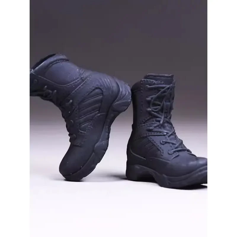 1/6 Scale Soldiers Female Police Combat Boots Military Style Shoes Model for 12'' Detachable Foot Body Toys