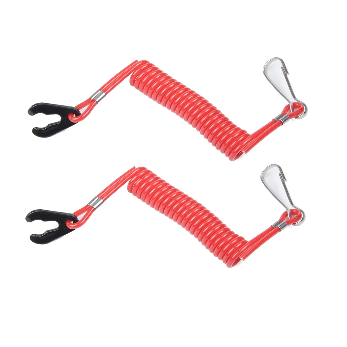 

2pcs Boat Outboard Engine Motor Kill Stop Safety Lanyard Waterproof Plastic Clip Compatible With Yamaha Emergency Key Rope For