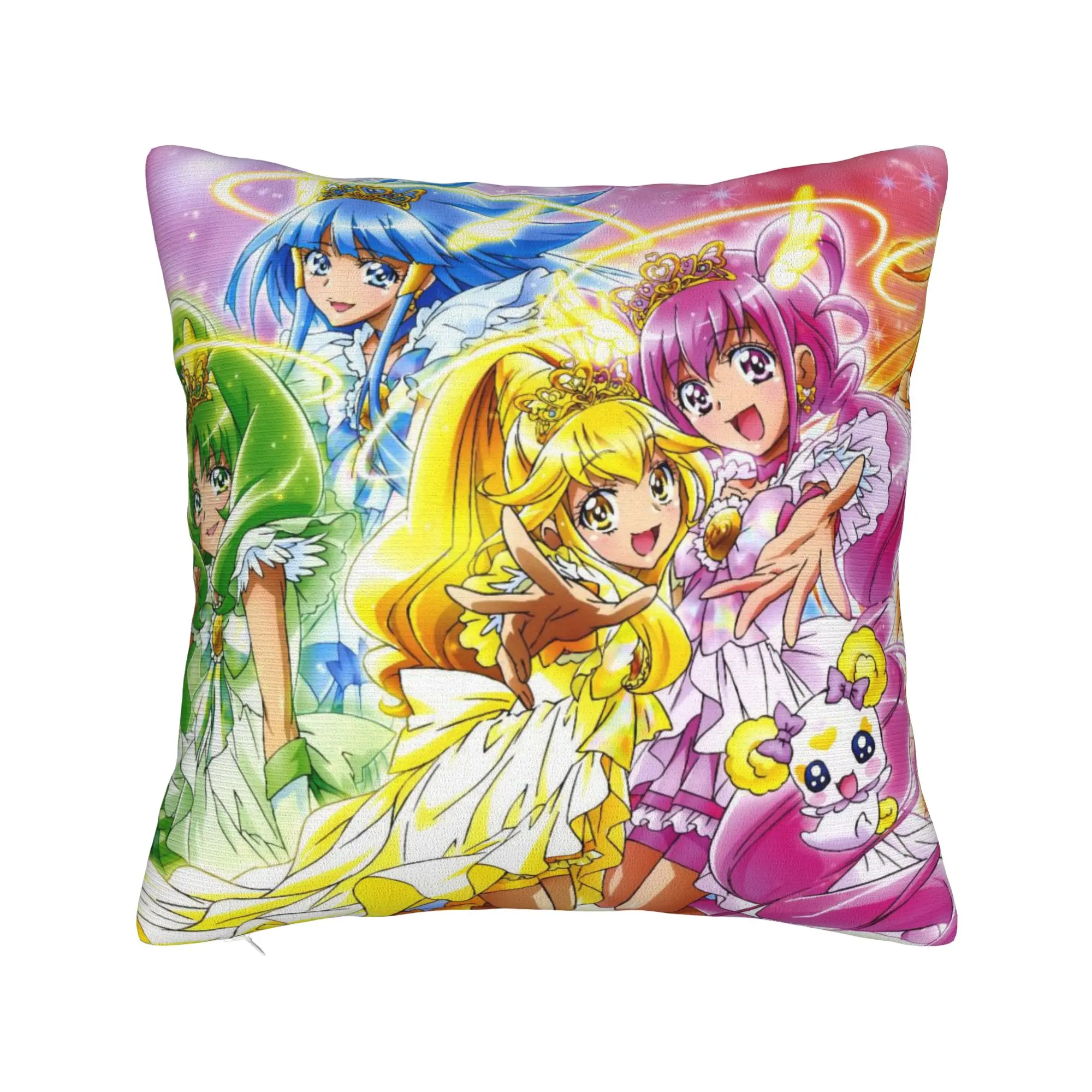 Pretty Cure Pillow Case  Custom Pillow Cover Kawaii Pillowcases For Living Room Bed Chair