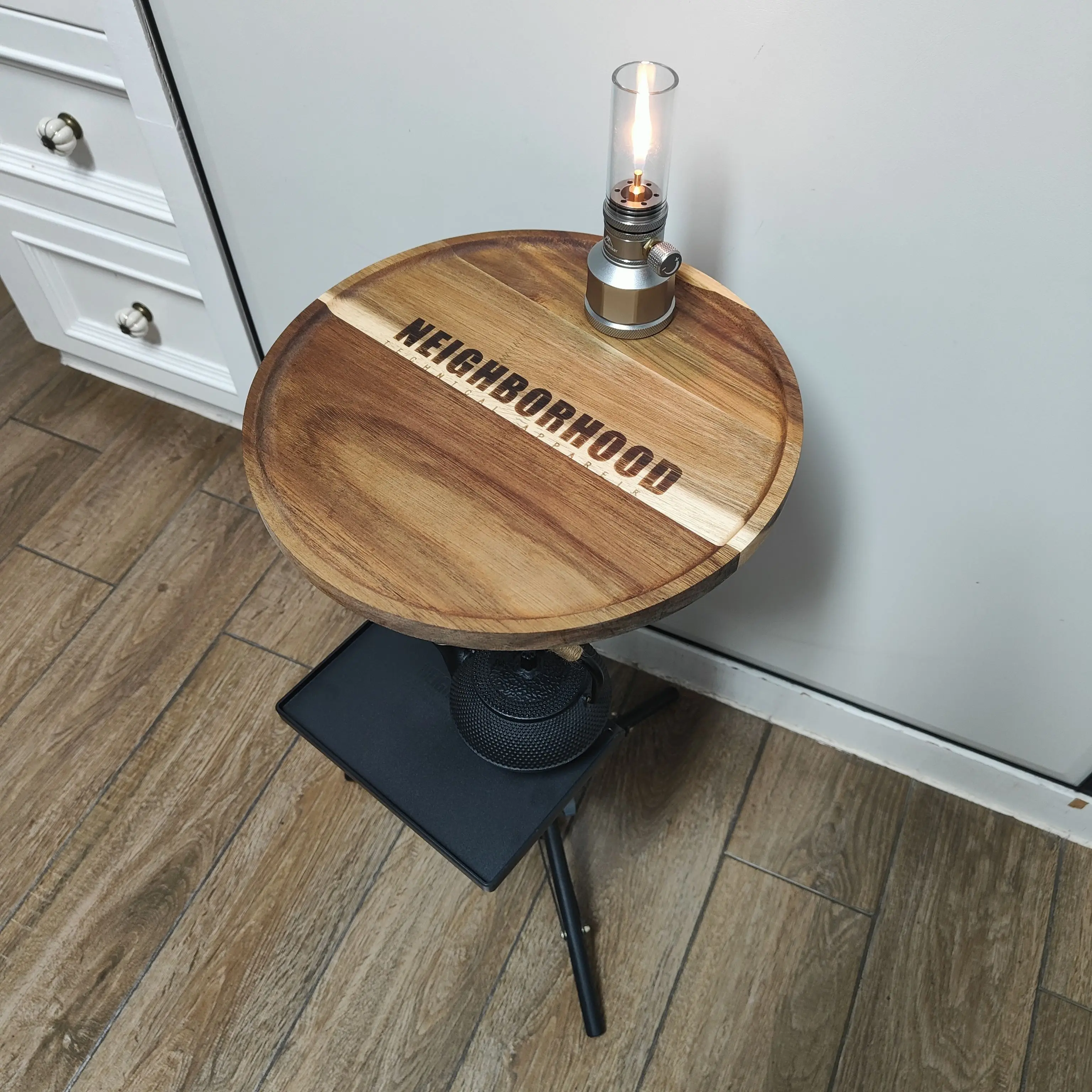 Neighborhood NBHD folding table can raise camping picnic table chairs solid wood table board