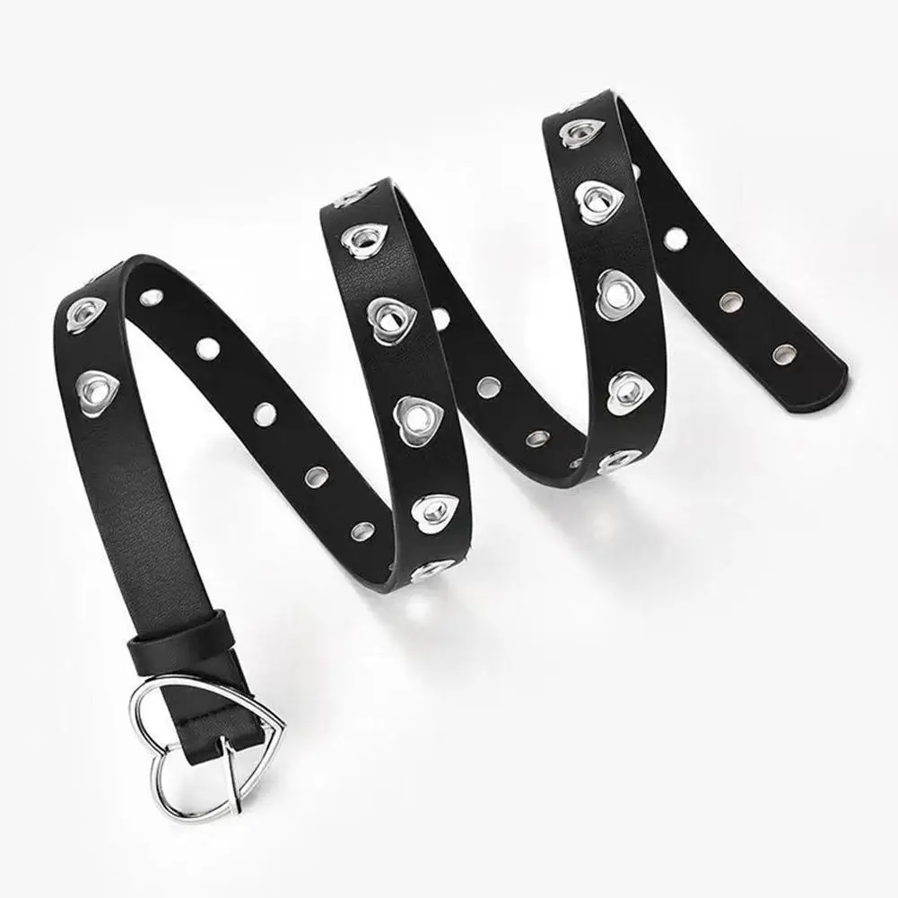 Heart-shaped Hollowing Belt For Man/women Punk Creative Fashionable Peach-shaped Buckle Belt Pu Leathe Waistband Y2K Decora G1Q9