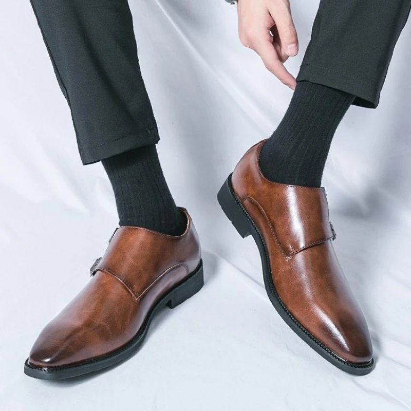 Vintage 2026 Autumn Mens Formal Shoes Luxury Handmade Quality Breathable Comfortable Outdoor Elegant Leather Wedding Shoes Man