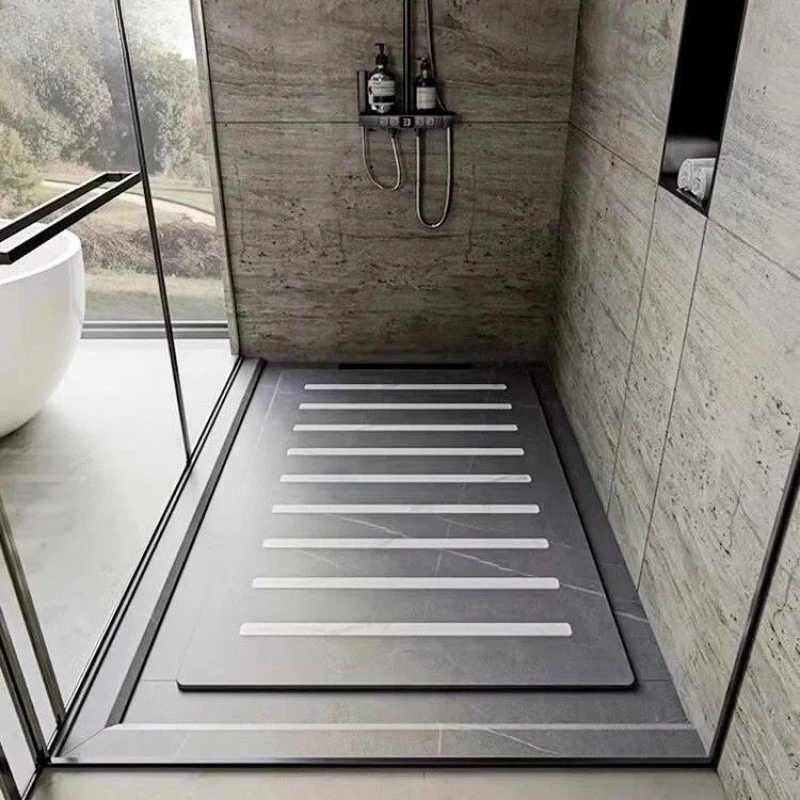 

bathroom sunken shower room slate freshly made shower board bathroom shower feet