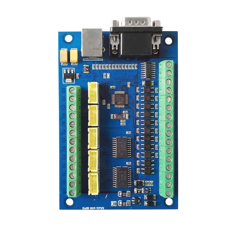 Placa controladora USB MACH3 CNC de 5 ejes, máquina de grabado con controlador de movimiento MPG paso a paso, tarjeta azul