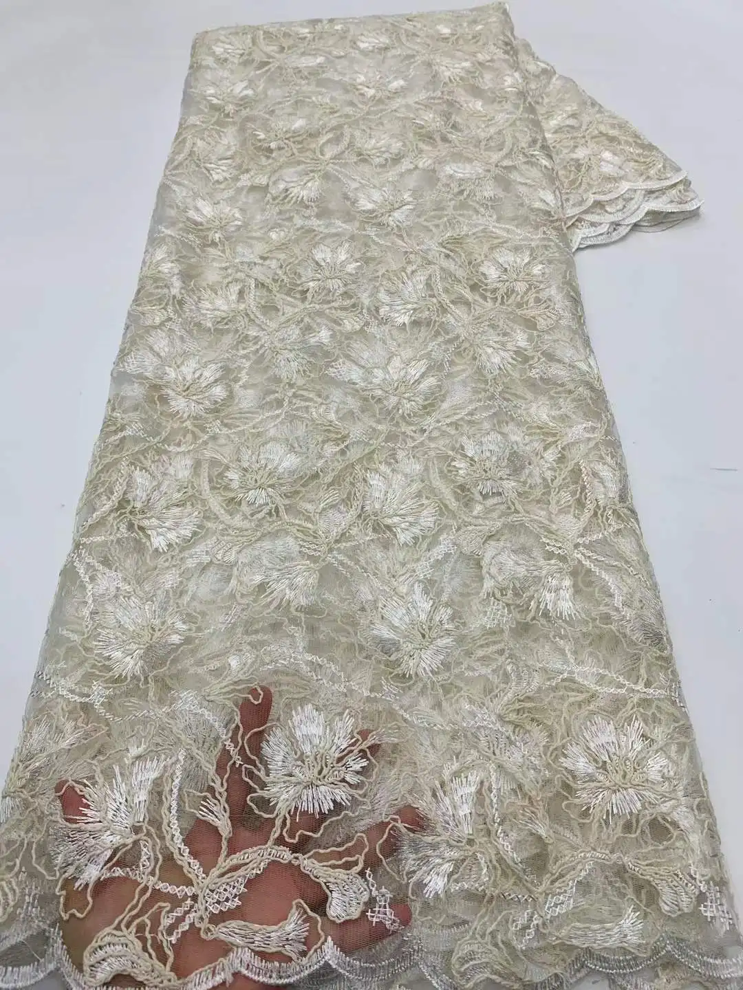 Africa Nigerian Beaded French Mesh Lace With Sequins High Quality 2025 Embroidery Lace Sequins Lace For Wedding Dresses Women