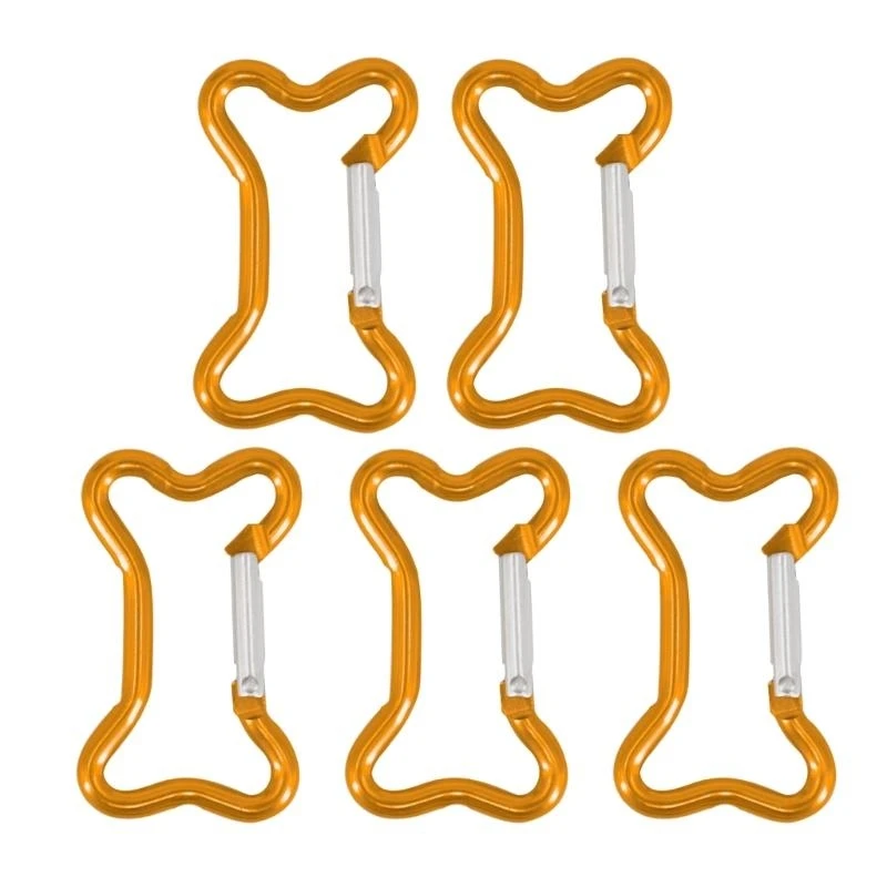 

5Pcs Bone Carabiner Clip KeyRings Keychains Metal Spring Hook