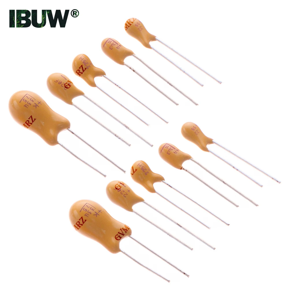 5PCS Tantalum Capacitor 16V 20V 25V 35V 50V 0.1UF 0.22UF 0.33UF 0.47UF 100UF 220UF 1UF 2.2UF 4.7UF 10UF 15UF 22UF 47UF DIP 