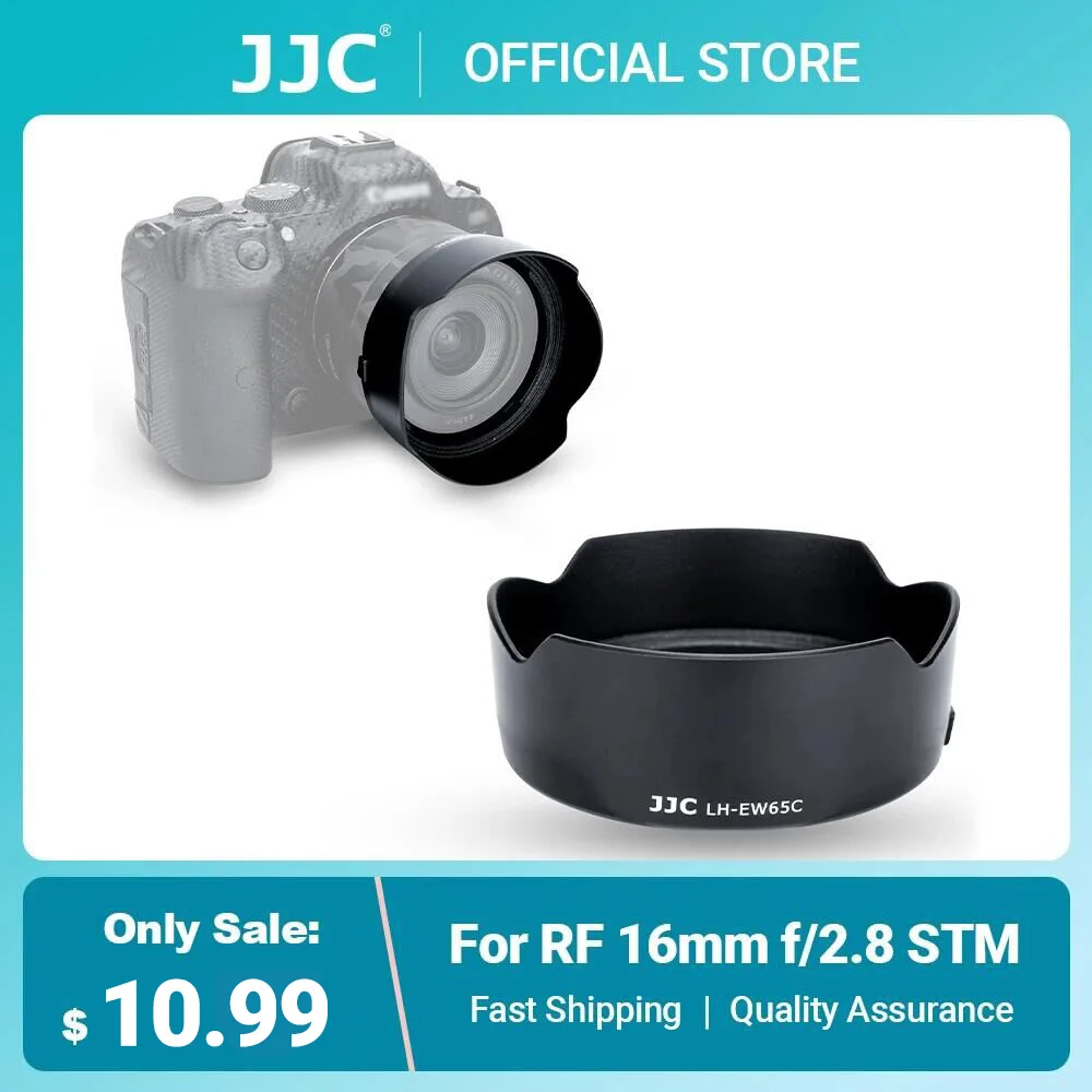 JJC RF 16mm EW-65C Reversible Lens Hood Compatible with Canon RF 16mm F2.8 STM Lens for Canon EOS R R5 R6 R7 R10 R3 RP Camera