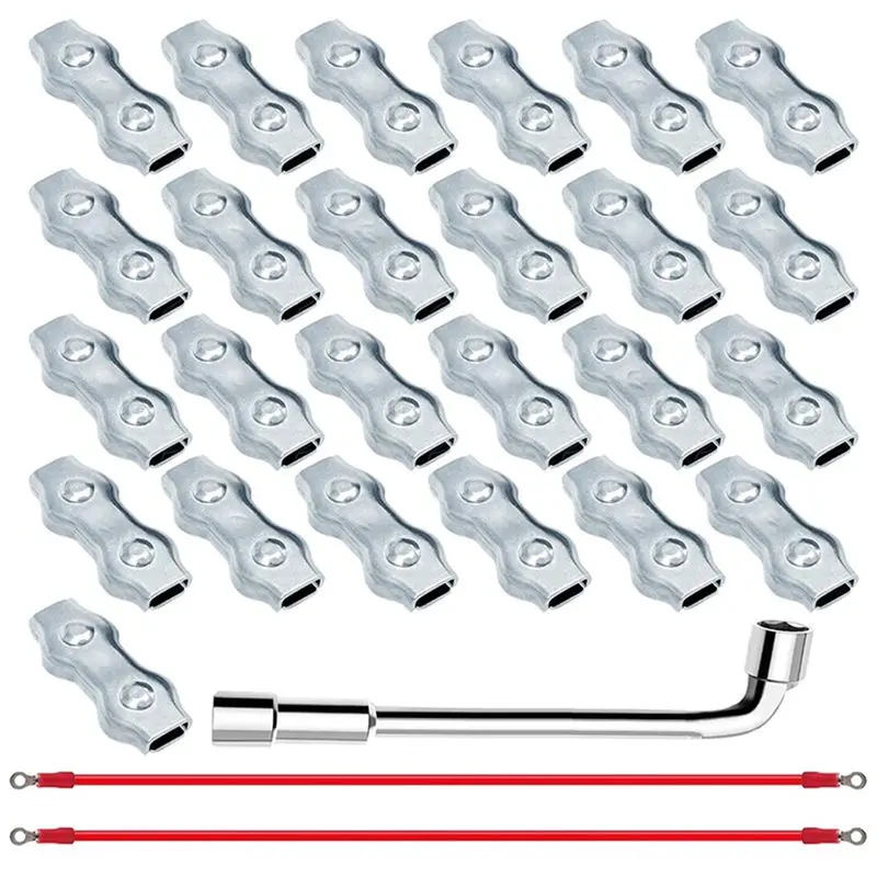 Aug. M5 Poly Rope Connector Set Galvanized Steel Connector With Silicone Copper Conductive Wires Poly Rope Connector Set