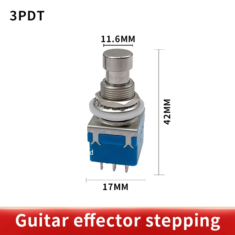 1PCS Guitar switch Effects 3PDT 9-Pin Latching Stomp Pedal Footswitch Foot Switch Blue