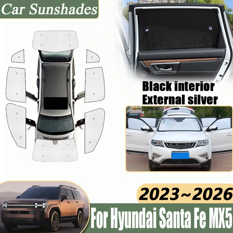 

Анти-УФ для Hyundai Santa Fe MX5, аксессуары 2023 2024 ~ 2026, автомобильные полные покрытия, солнцезащитный козырек, солнцезащитные козырьки, блоки конфиденциальности