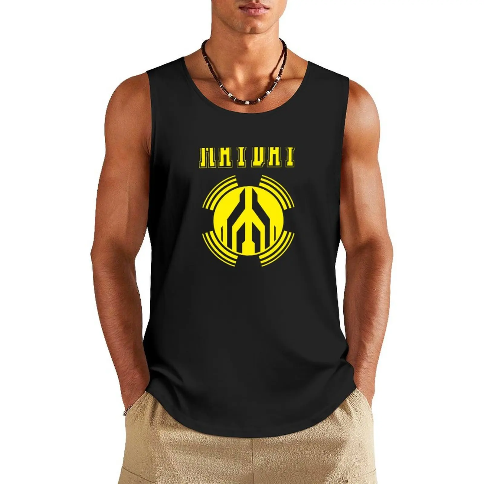

Yellow classic mayday logo Tank Top mens clothing Men's sleeveless t-shirt Men's gym t-shirts singlet for men