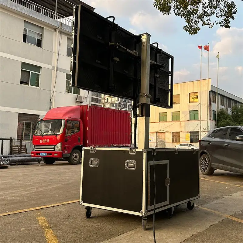 Custodia pubblicitaria mobile con schermo a diodi emettitori di luce portatile