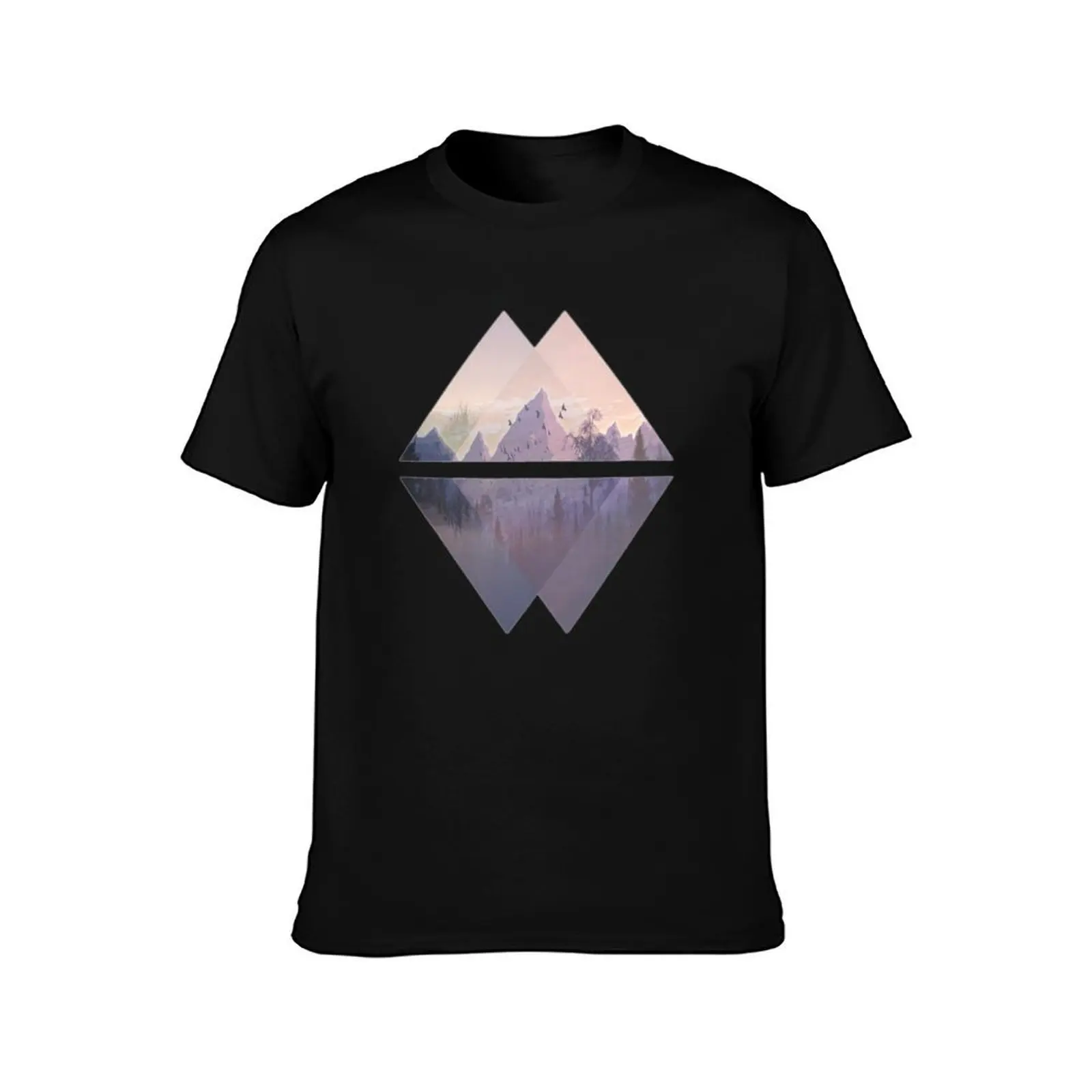 Sacred Geometry Triangles - Nature T-Shirt, Summer Casual Cotton Tee, Oversized Streetwear Tops, Vintage Graphic Print