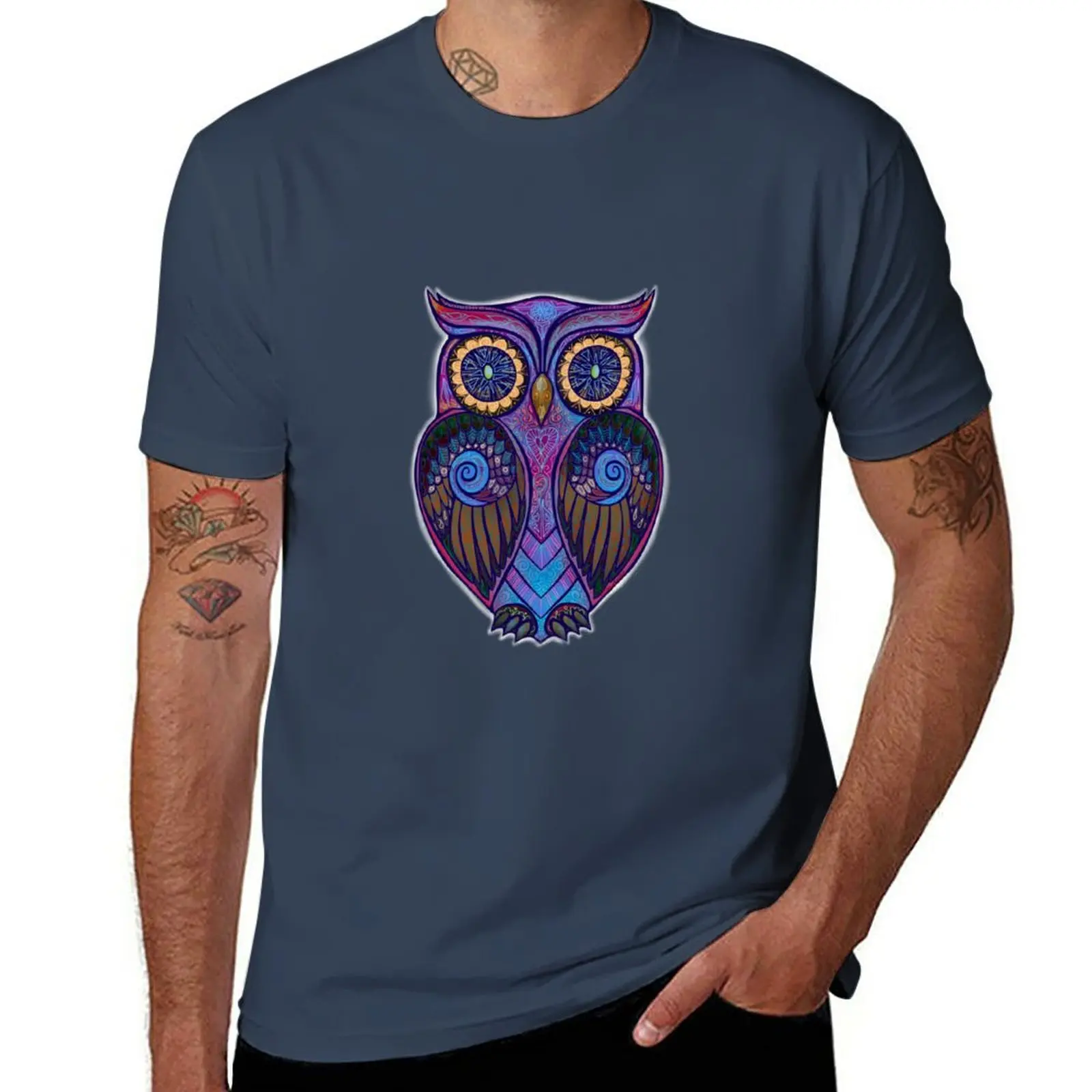 New Ornate Owl 9 T-Shirt aesthetic clothes summer tops boys white t shirts boys t shirts sweat shirts, men