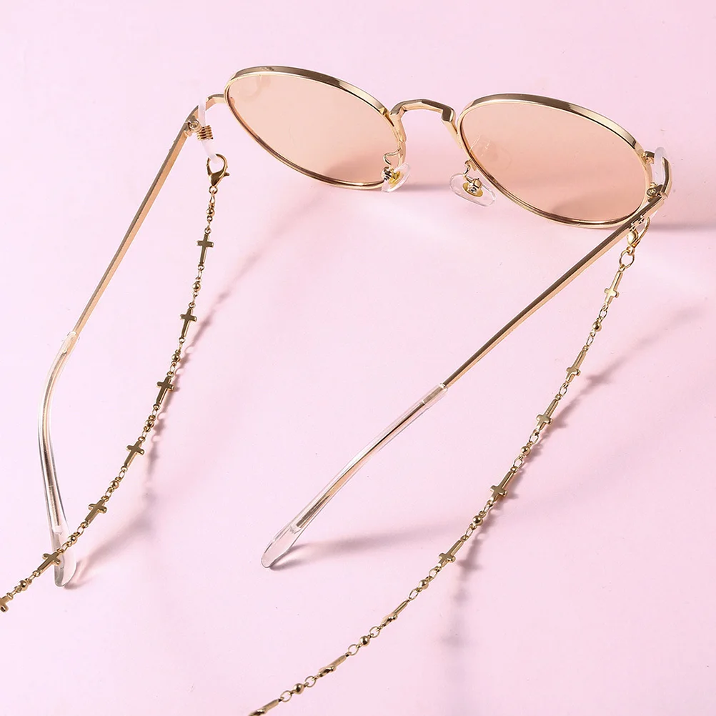 

1Pcs Glasses Chain Eyeglasses Cord Cross Metal Anti-Slip Holder for Running Hiking Cycling Sports Glasses Cords