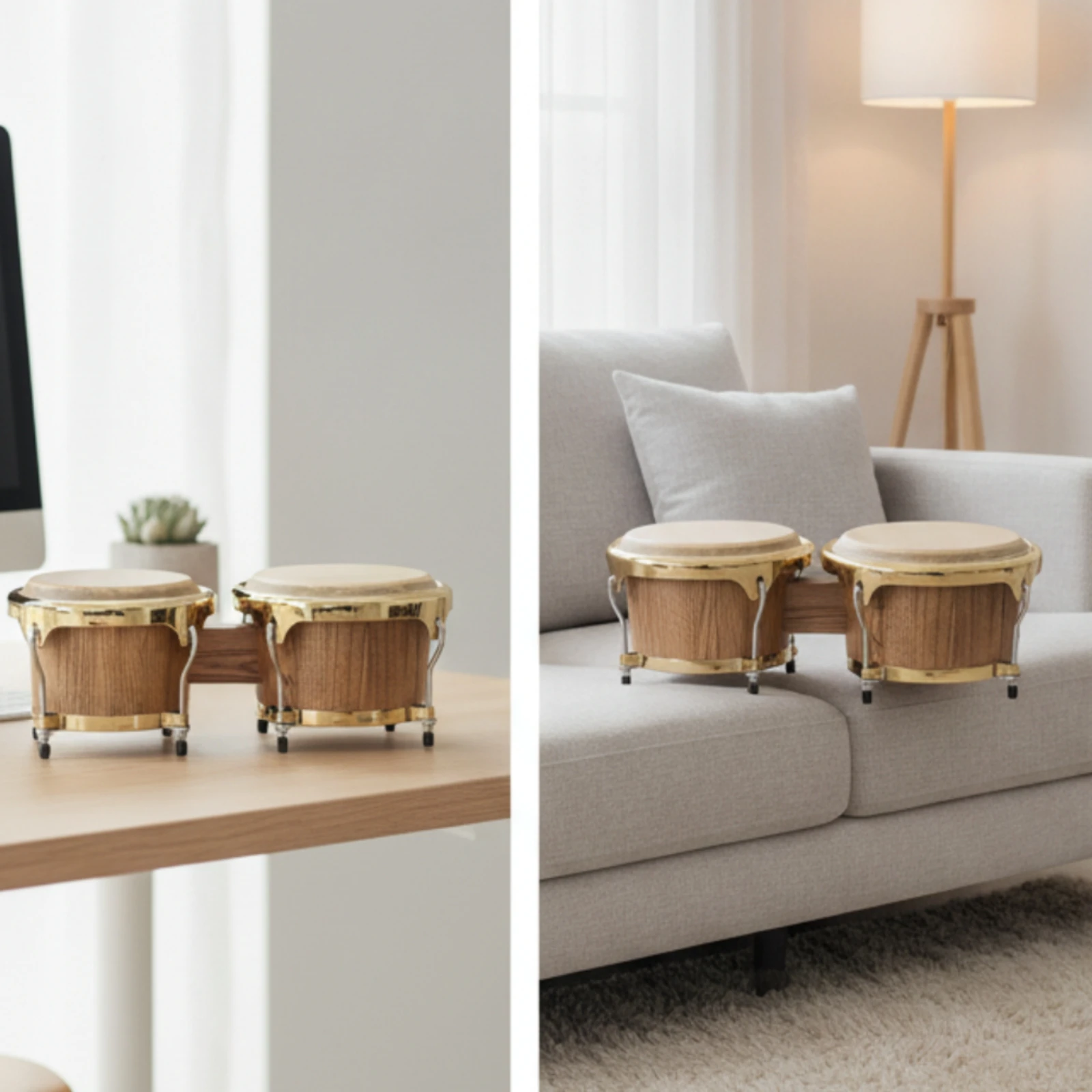 木製ブリッジ付きボンゴセット 初心者向けボンゴドラムセット - Bongo Drum Set のレビューと価格