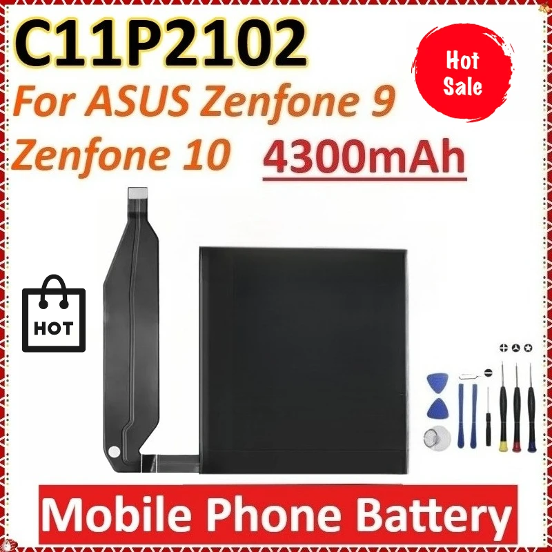 

Новый сменный аккумулятор C11P2102 4300 мАч 3,89 В для мобильного телефона ASUS Zenfone 9/Zenfone 10, новый обновленный аккумулятор большой емкости + инструменты