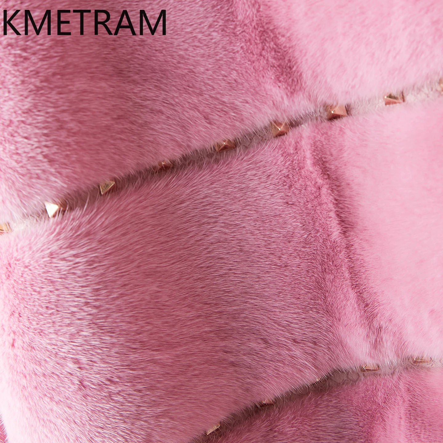 معطف فرو المنك الطبيعي بالكامل 100% من KMETRAM جاكيت نسائي فاخر قصير وردي من الفرو الحقيقي جديد في ملابس خارجية ملابس شتوية 2025 روشبا #3