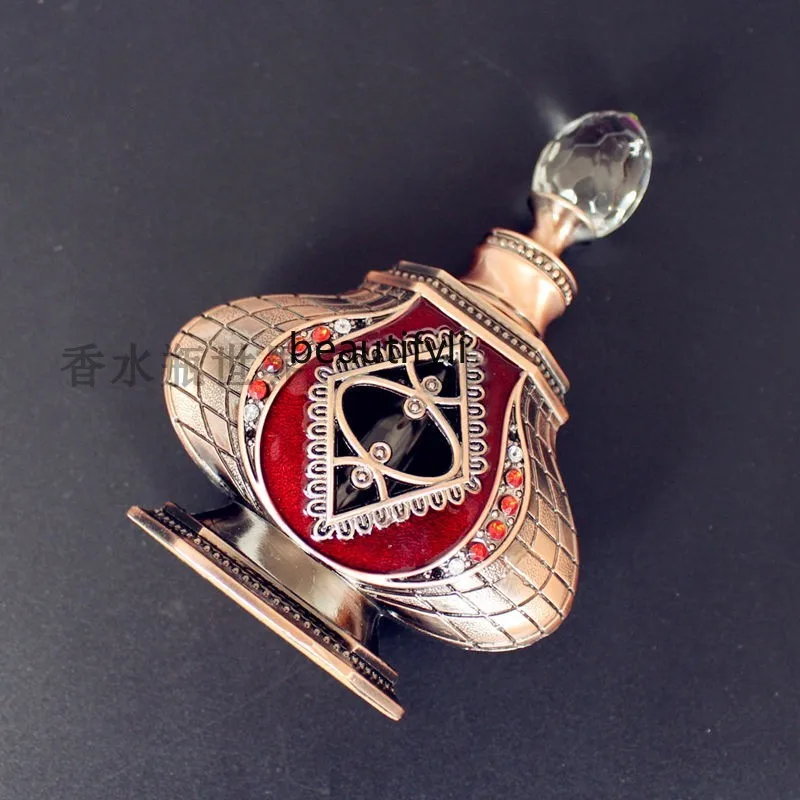 

12ML antique DIY glass bottle, high-grade metal, embroidered color material sub-bottling, retro makeup glass