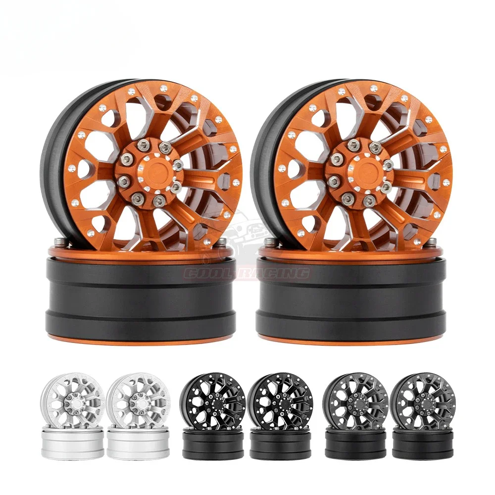 4PCS Aluminium Alloy 1.9Inch METAL Beadlock Wheel Rim for 1/10 RC Car D90 D110 TF2 SCX10 SCX10II SCX10III  Car Accessories