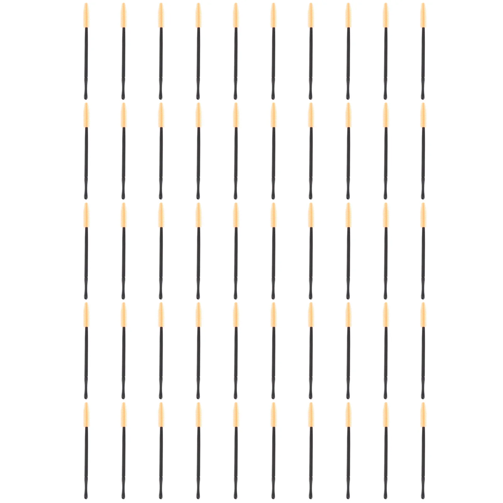 50 varitas de rímel con punta de silicona, cepillo de pestañas desechable, diseño compacto, fácil de llevar para uso en salón de viaje en casa, color rosa