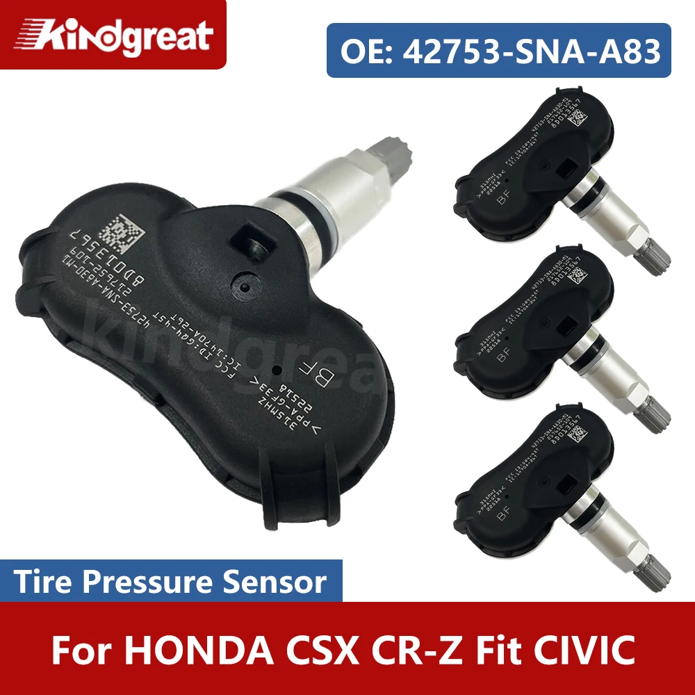 4PCS/Lot Tire Pressure Sensor 42753-SNA-A83 TPMS Sensor For HONDA CSX CR-Z Fit CIVIC