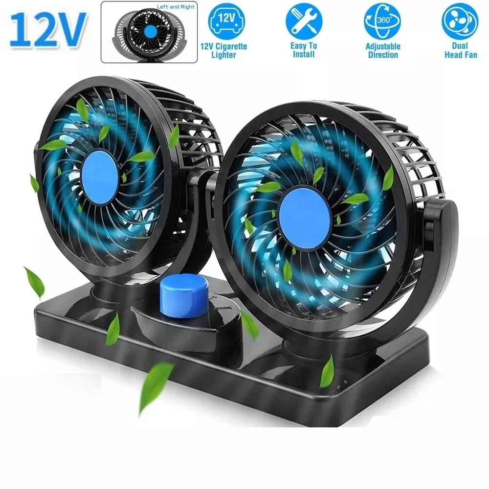 

12V Dual Head Universal Electric Auto Car Van Cooling Fan Dashboard Air Cooler