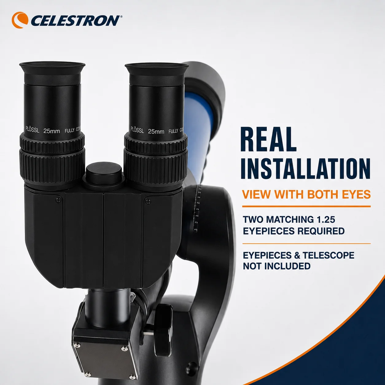 Celestron 1,25" 31,7mm Teleskop-Binoviewer mit 1,85X 3X Adaptern Doppelokular-Viewer für Mond- und Planetenforschung – Detail 6