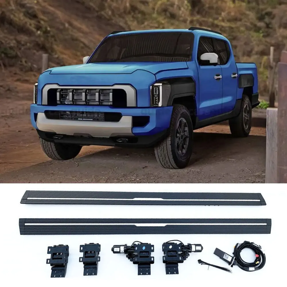 

Fit For 2025 Kia Tasman Electric Deployable Running Boards Automatic Retractable Side Steps Power Side Steps (Black)