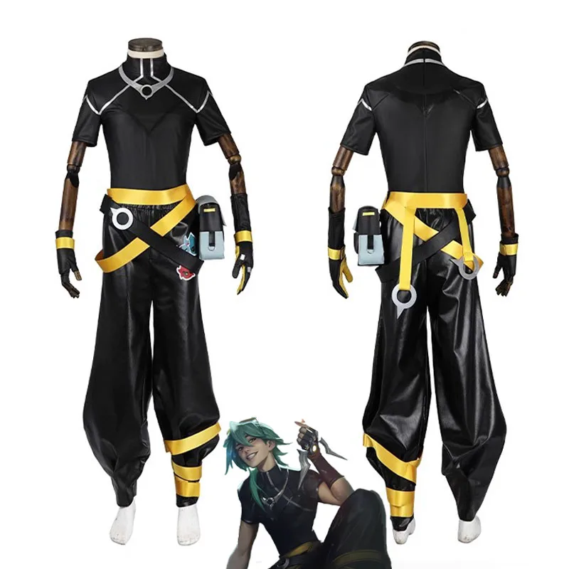 Halloween Party Event Outfit Mens Suit UniformLOL HEARTSTEEL Ezreal Cosplay Costume EZ New Skin Anime Game Lengends parrucca Cosplay