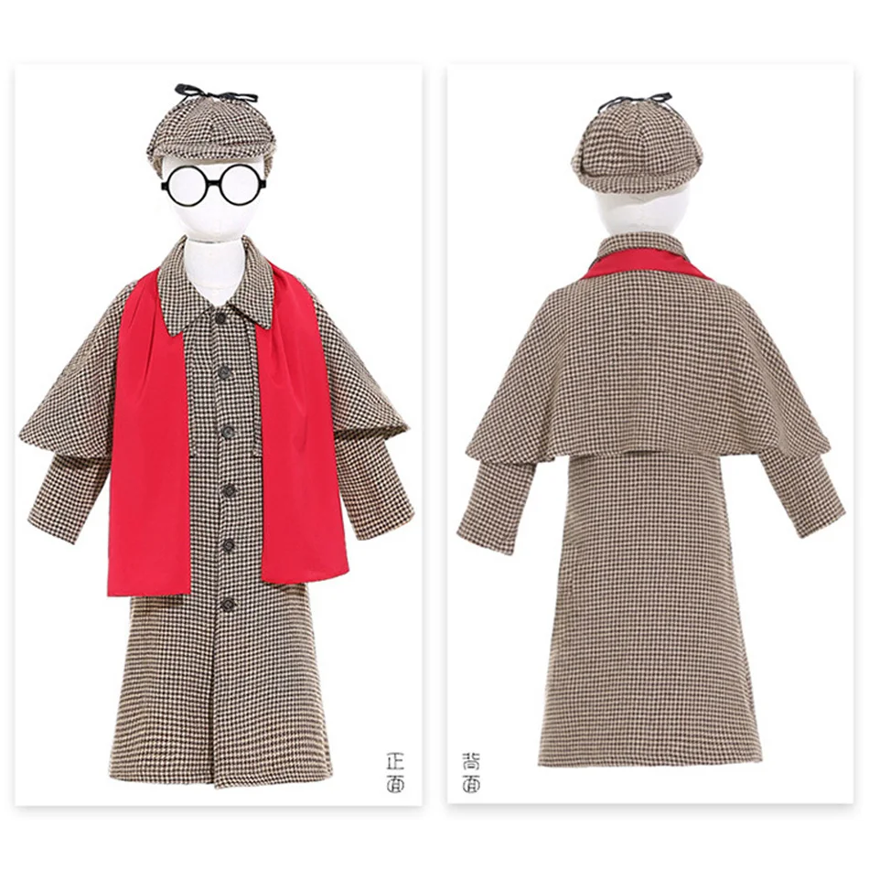 للجنسين المحقق تأثيري موحدة الأطفال سترة واقية طويلة قبعة مجموعة لفتاة صبي كرنفال أداء الحفلات ملابس بأكمام طويلة