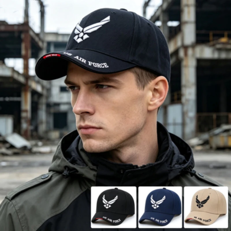 US Air Force V-Mark Embroidery Baseball Caps Spring and Autumn Outdoor Adjustable Casual Hats Sunscreen Hat Sports Hat