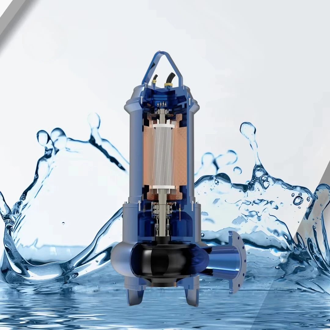 Stainless steel submersible sewage pump with blade, anti-clogging, high pressure, suitable ,industrial wastewater and wastewater