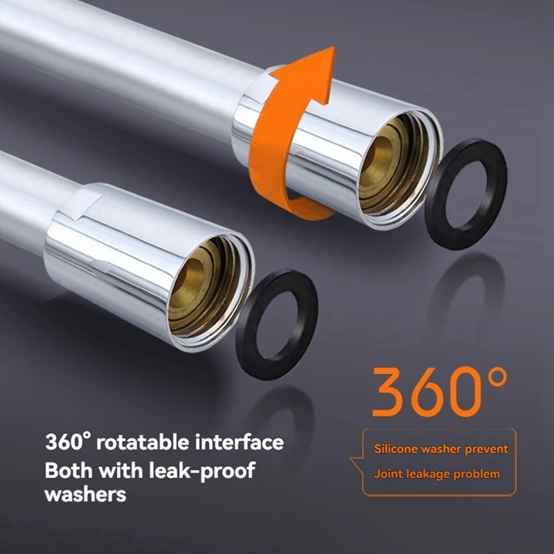 Flexible Shower Hose 1.5M - High Pressure, Anti-Twist, PVC, Universal G1/2 Fit For Handheld Shower Heads