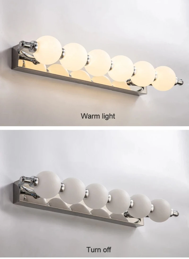 Modern acrylic Lamps Ball Mirror Wall Light Mirror Front Lamp Suitable Living Room Background Wall Stairway Lighting Fixtures