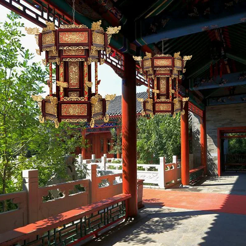 Antique lanterns antique full set of household living room wall hanging hand shabu golden palace lanterns housewarming special w
