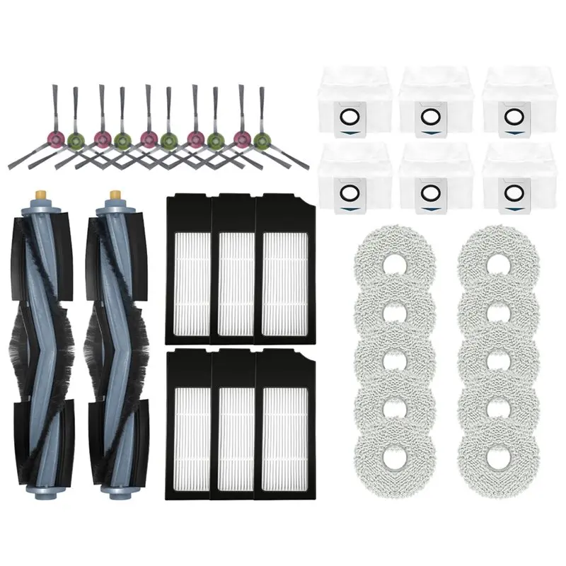 [UPUP]Compatible For Bork V830 Robot Vacuum Replacement Parts Accessories Dust Bag Main Side Brush Hepa Filter Mop Rag(34Pcs)