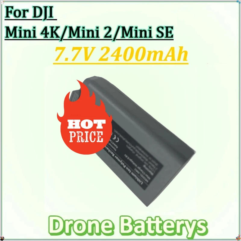 

7.7V 2400mAh for DJI Mini 4K/Mini 2/Mini SE Drone Battery New Longer Flight Time Intelligent Flight Rechargeable Battery
