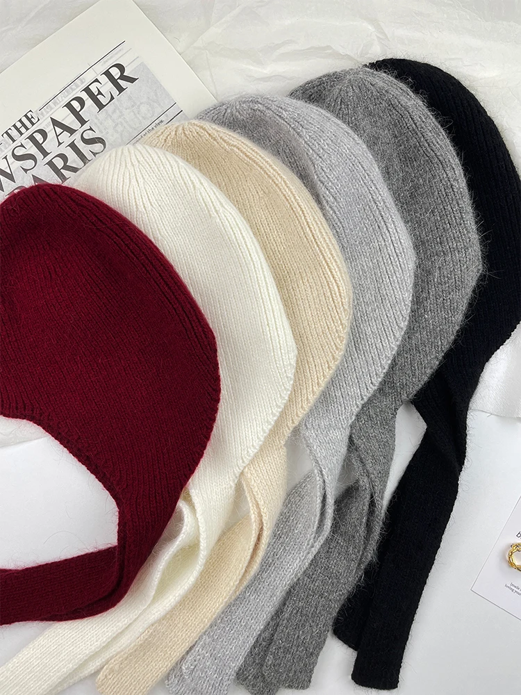 Gestrickte Gehörschutz Hüte Für Frauen Männer Winter Warme Beanies Caps Outdoor Ski Balaclava Bib EarCaps Damen Skullies Hüte gorros – Detail 9