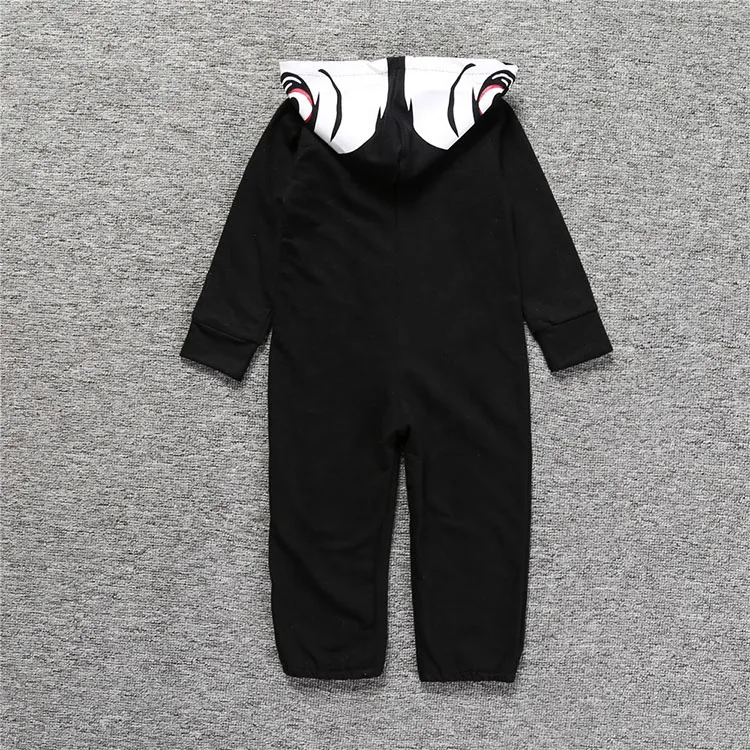 Baby Boy Clothes Funny Skeleton Halloween Costume Long Sleeve Romper Hooded Jumpsuit Zipper Front Open Halloween Clothes