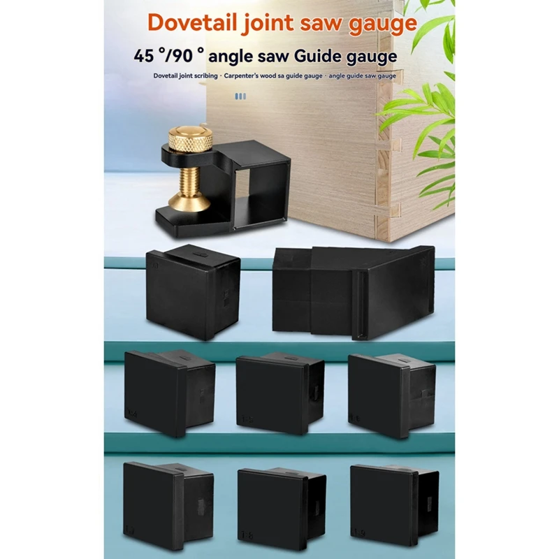 ABBN-Dovetail Jigs สําหรับงานไม้,Dovetail Jig Marker,คู่มือการเลื่อยคู่,ตัดข้อต่อไม้ได้อย่างง่ายดาย,คู่มือการเลื่อยมือแม่เหล็ก