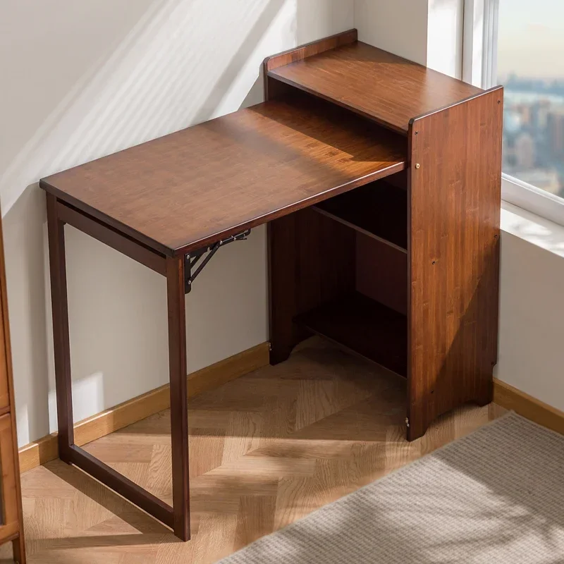 

Folding desk bookcase, integrated household small apartment multi-functional computer table, workbench rental room is simple
