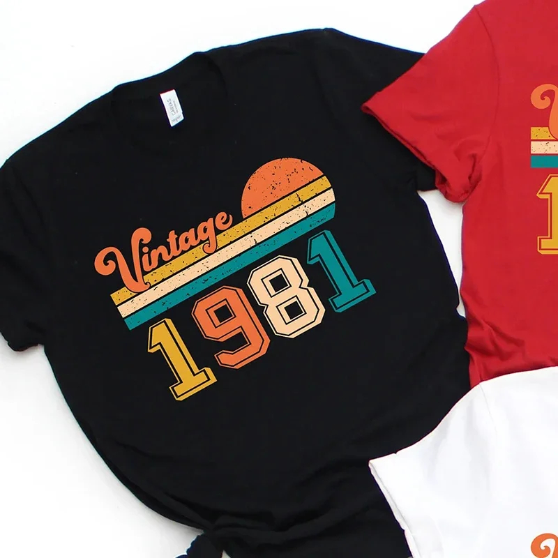 

2024 Vintage Limited Edition Black T Shirts Women Retro Summer Fashion Birthday Party Tshirt Ladies Top