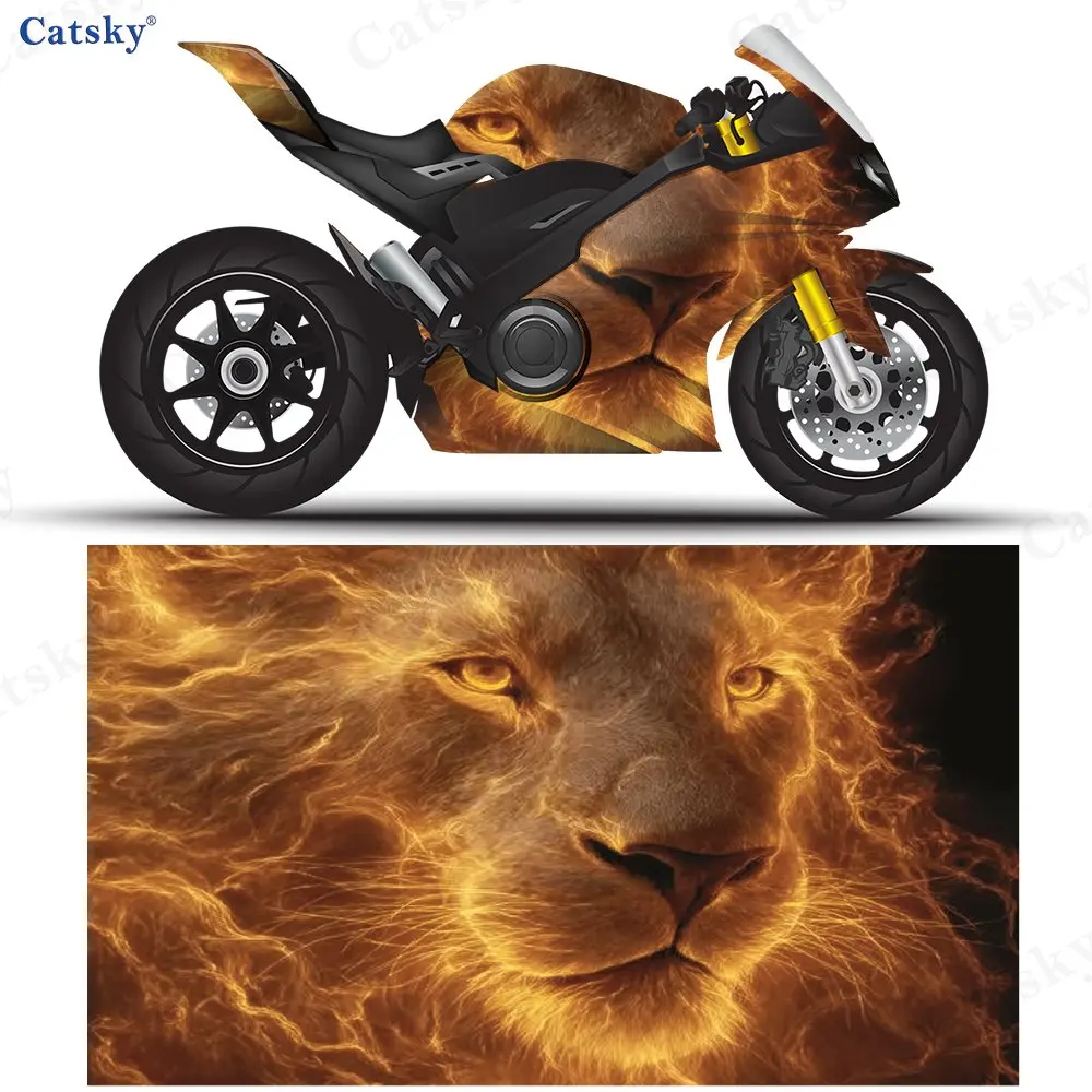 

Наклейка Majestic Flame Lion для мотоцикла, устойчивая к царапинам, съемная наклейка, универсальная для мотоциклов, прочный ПВХ, длинно-пластик