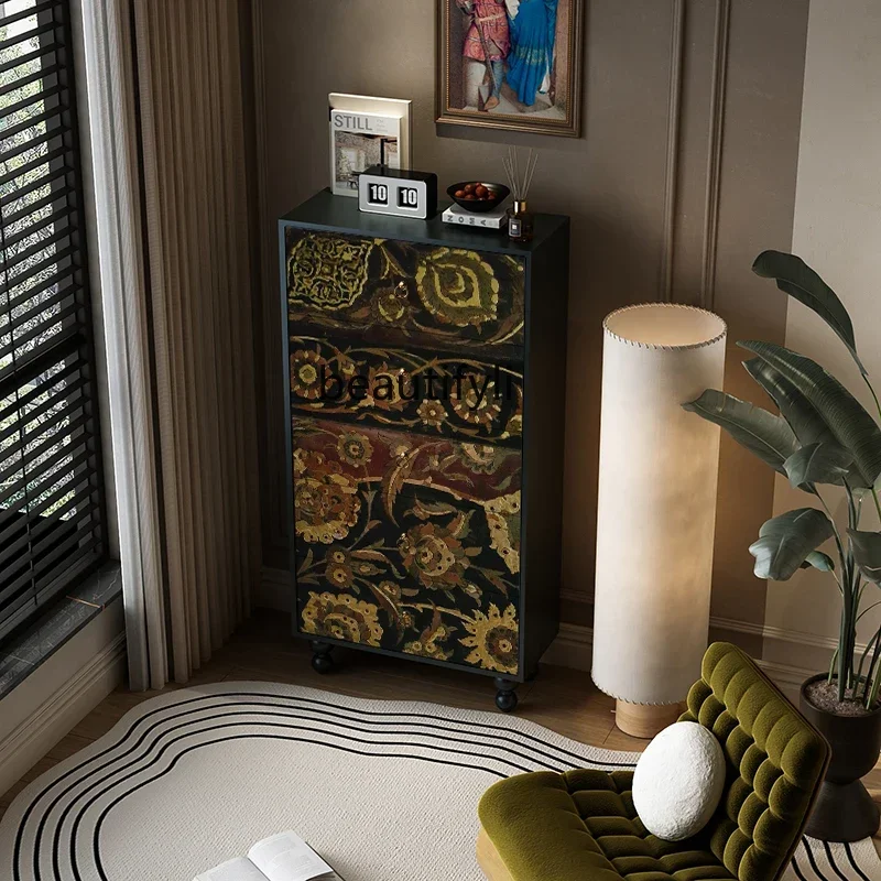

ss K178 ss25 Retro dining side cabinet, Qijifeng B & B decoration living room against the wall, bedside storage storage chest